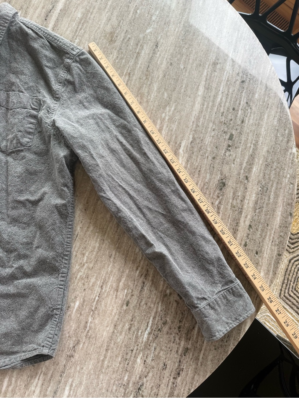 Prana Men's Charcoal Hemp blend Button-Down Long Sleeve Shirt - Picture 6 of 7